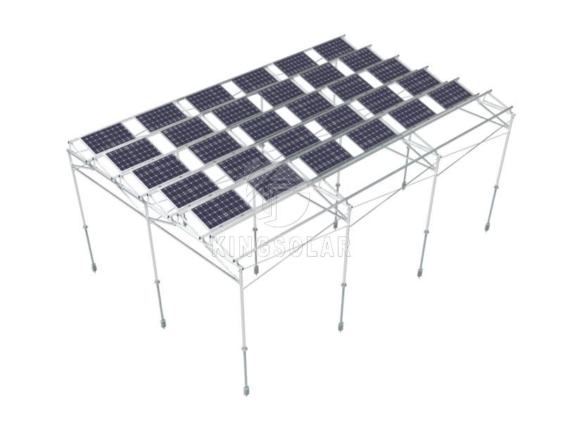 Aluminum agricultural greenhouse tripod solar mounting system