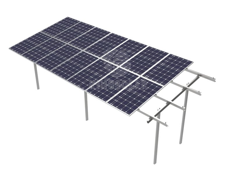 C-type steel double column solar support installation system