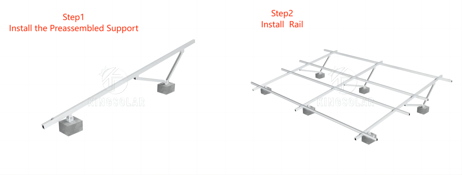 Aluminum solar panels ground mounting system