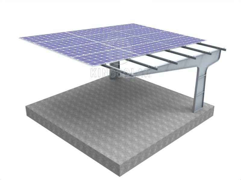 Single Pillar Carbon Steel Solar Carport Mounting System