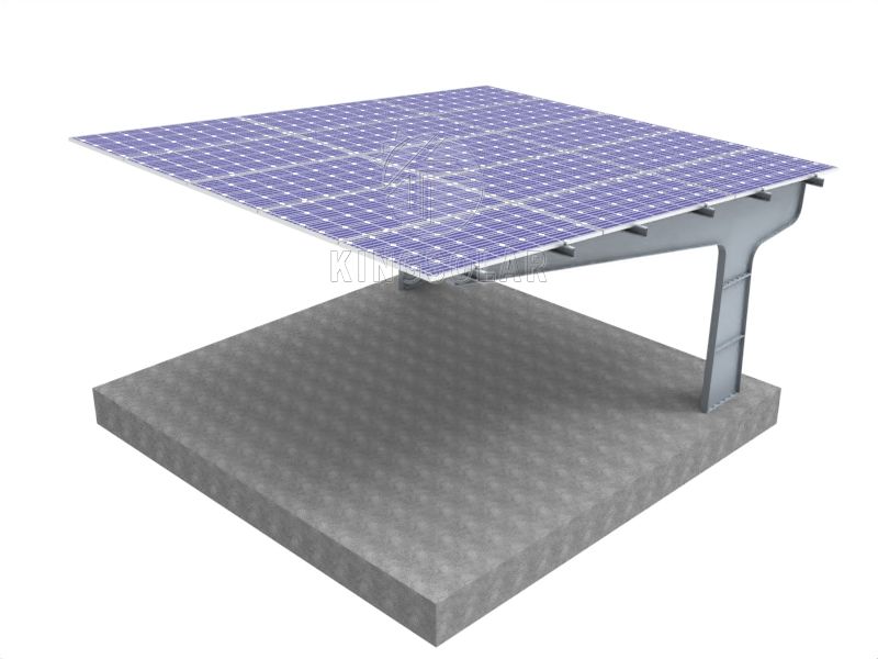 Single Pillar Carbon Steel Solar Carport Mounting System